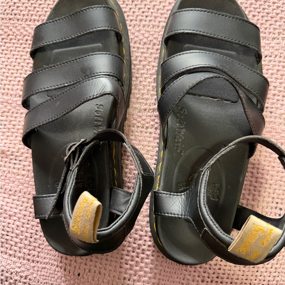 Dr. Martens Black Leather Strap Sandals